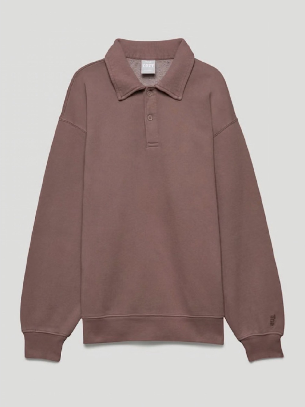Aritzia TNA Cozy Fleece Boyfriend Polo Sweatshirt